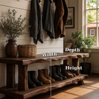 Solid Wood Entryway Bench with Shoe Storage Shelf Rustic Farmhouse Hallway Bench - view 7 of 7