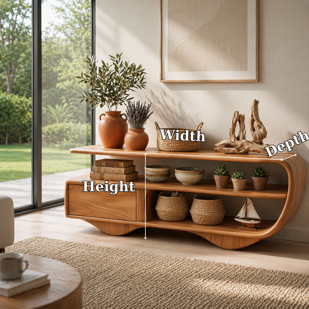 Modern Solid Wood Console Sideboard – Minimalist Storage Cabinet for Living Room - view 6 of 7