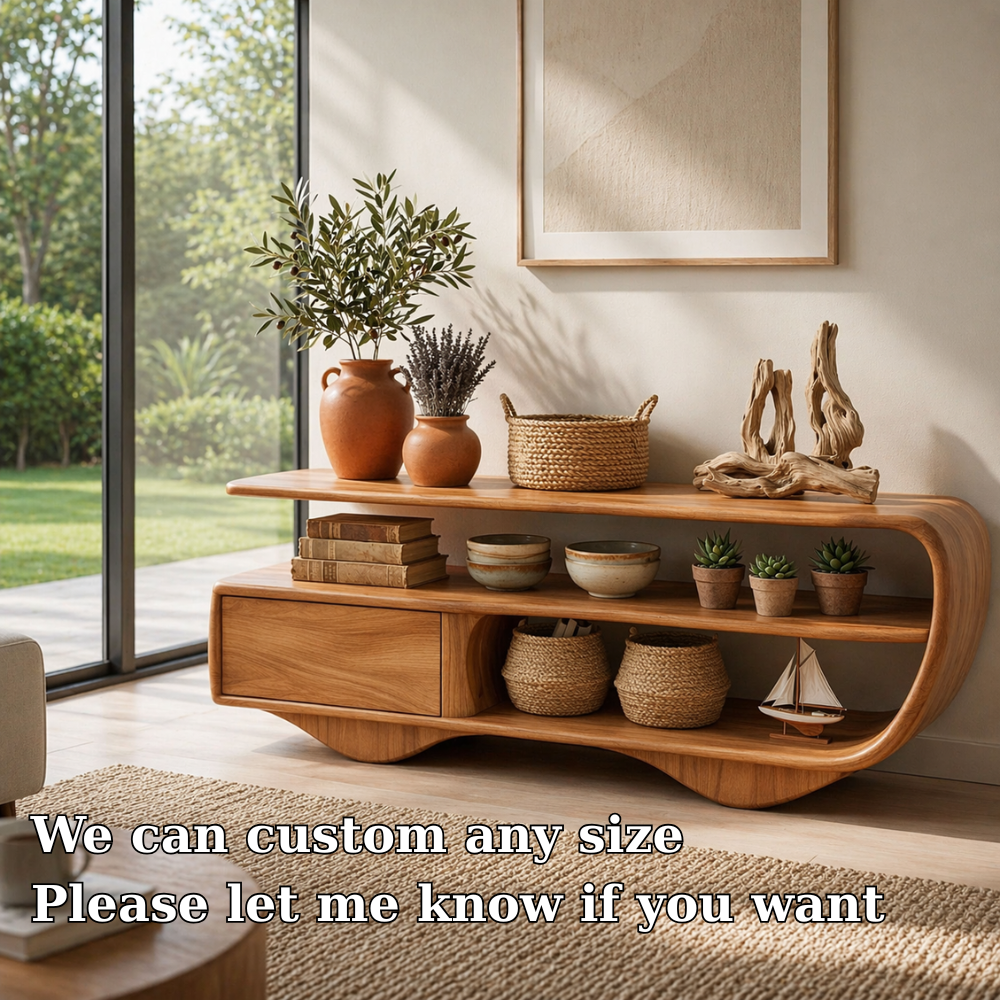 Modern Solid Wood Console Sideboard – Minimalist Storage Cabinet for Living Room - view 7 of 7