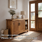 Solid Wood Console Table with Storage Doors – Rustic Entryway Cabinet - view 6 of 7