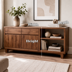 Solid Wood Console Cabinet with Drawers and Open Shelves - view 7 of 7