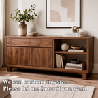 Solid Wood Console Cabinet with Drawers and Open Shelves - view 6 of 7