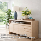 Minimalist Sideboard Cabinet with Open Shelf – Modern Buffet Storage Console - view 5 of 7