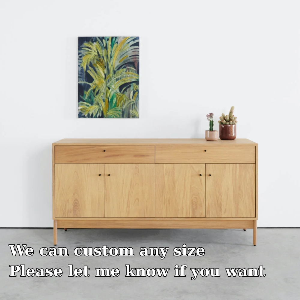 Wood Sideboard Cabinet with Drawers & Doors – Modern Minimal Storage - view 6 of 7