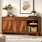 Solid Wood Console Cabinet with Drawers and Open Shelf – Modern Sideboard - view 6 of 7