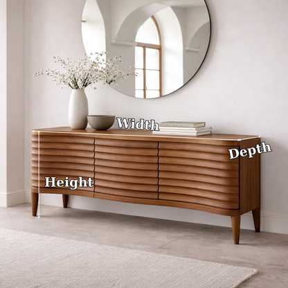 Solid Wood Console Table with Fluted Front – Modern Entryway Storage Sideboard - view 7 of 7