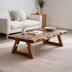 Handcrafted Live Edge Wood Coffee Table – Solid Wood Rustic Center Table - view 7 of 7