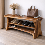 Solid Wood Entryway Bench with Shoe Storage Shelf – Natural Wood Shoe Rack Bench - view 7 of 7