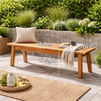 Outdoor Solid Wood Entryway Bench | Modern Patio & Garden Bench with Storage - view 7 of 7