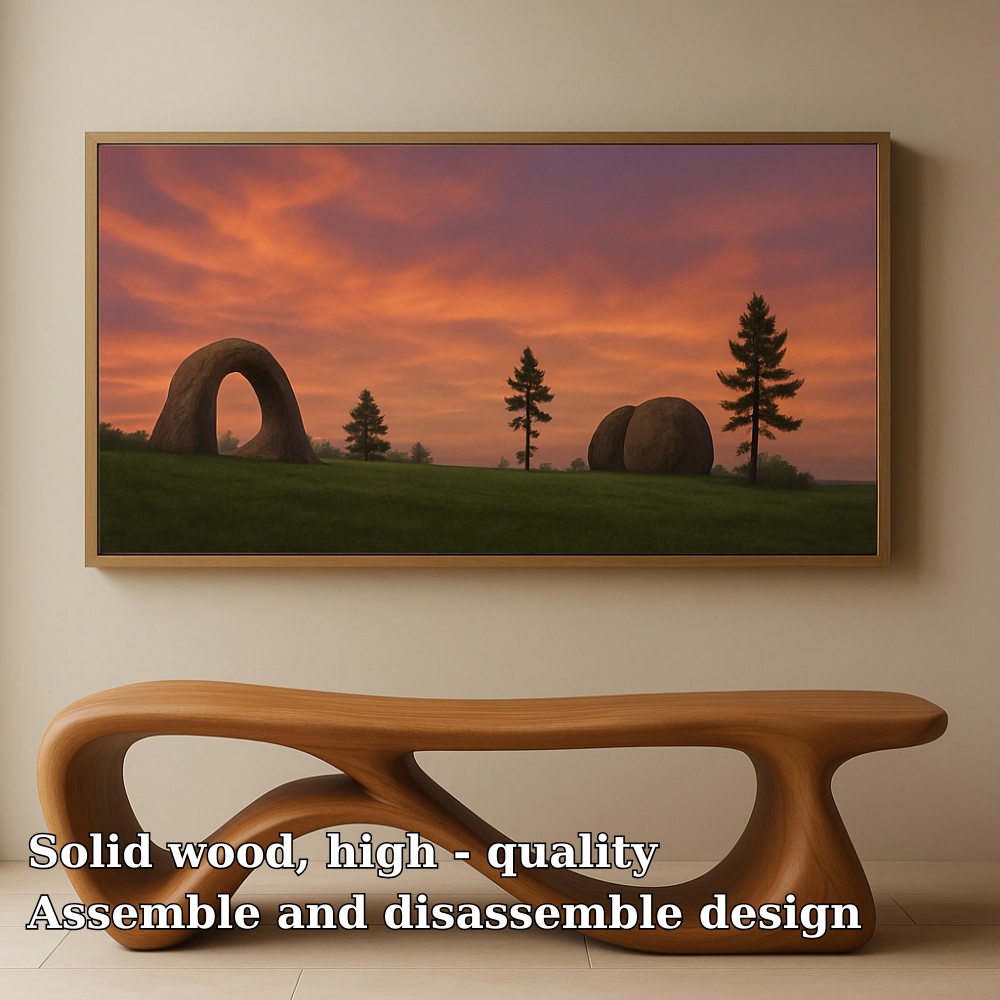 Sculptural Solid Wood Bench – Contemporary Organic Design Wooden Bench - view 6 of 7