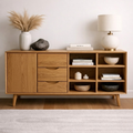 Modern Console Cabinet with Drawers, Door and Display Shelves - view 1 of 7