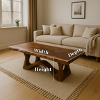 Modern Wooden Coffee Table with Curved Base – Solid Wood Living Room Center Table - view 7 of 7