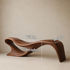 Modern Organic Solid Wood Bench – Artistic Curved Wooden Seating Bench - view 7 of 7