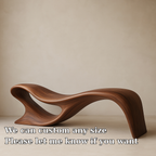 Modern Organic Solid Wood Bench – Artistic Curved Wooden Seating Bench - view 5 of 7