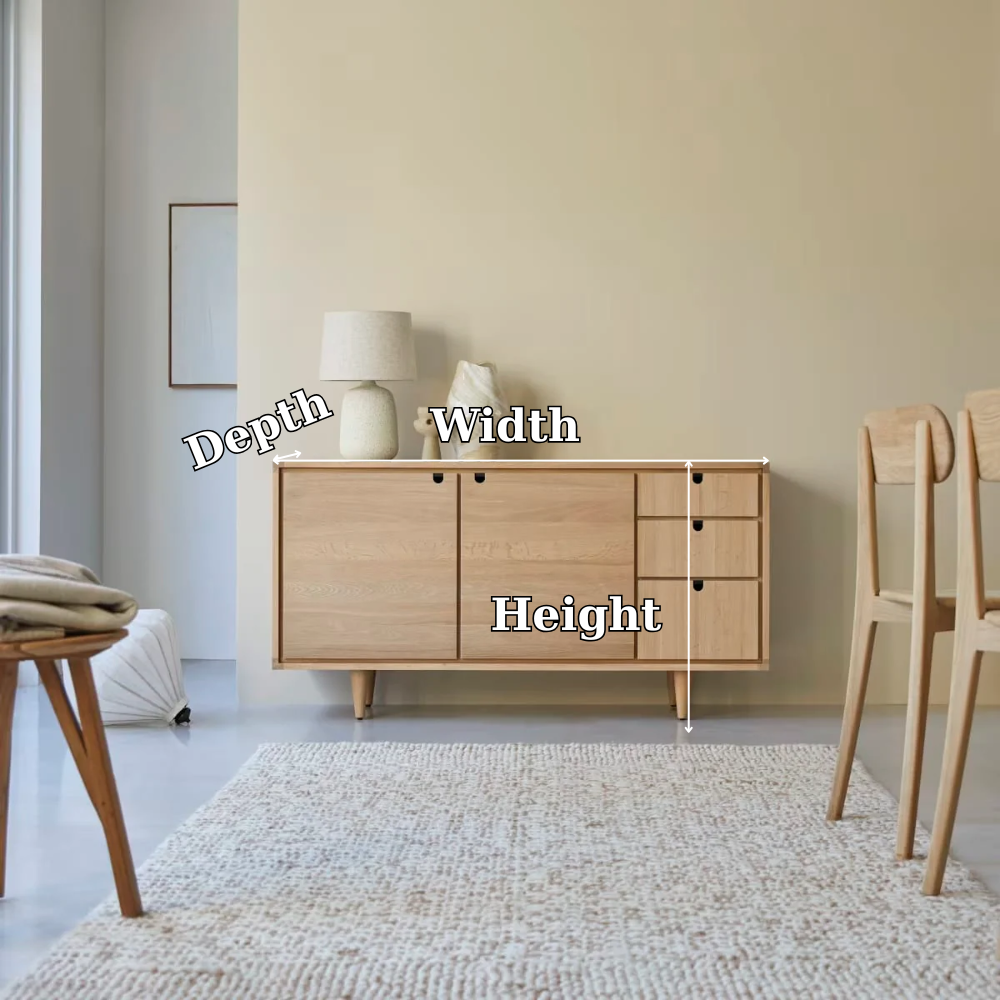 Solid Wood Sideboard Cabinet with Doors & Drawers – Minimalist Storage - view 7 of 7