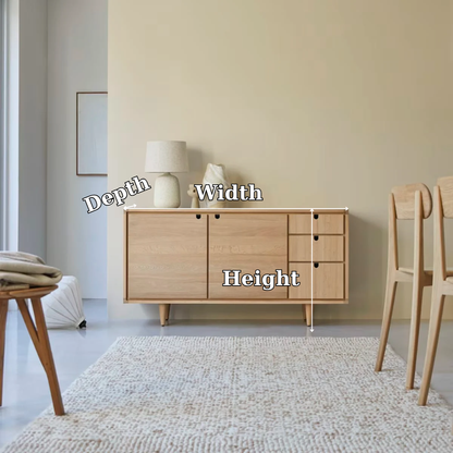 Solid Wood Sideboard Cabinet with Doors & Drawers – Minimalist Storage - view 7 of 7