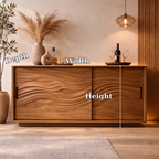 Solid Wood Console Table with Carved Wave Doors – Modern Walnut Sideboard Cabinet - view 7 of 7