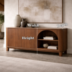 Solid Wood Console Cabinet with Arched Open Shelf and Door Storage - view 5 of 7