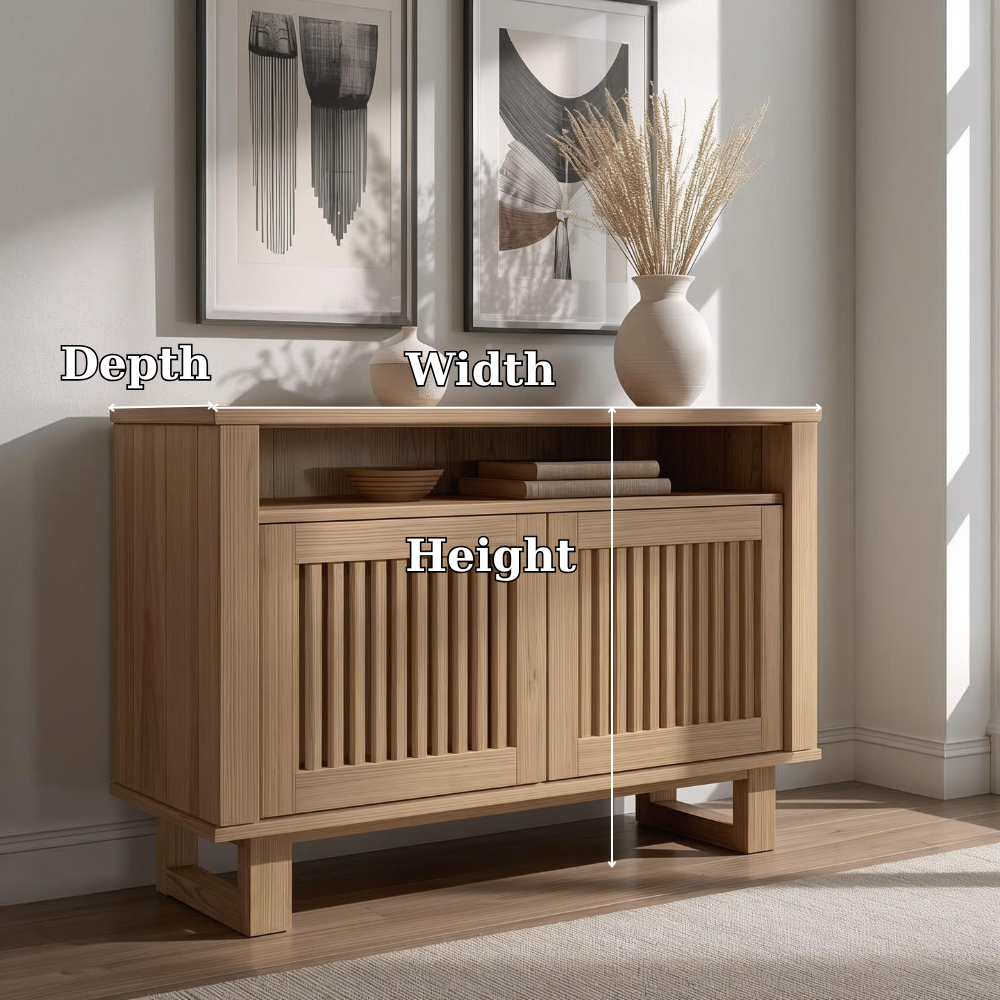 Modern Console Cabinet with Vertical Slatted Doors – Elegant Storage Solution - view 7 of 7
