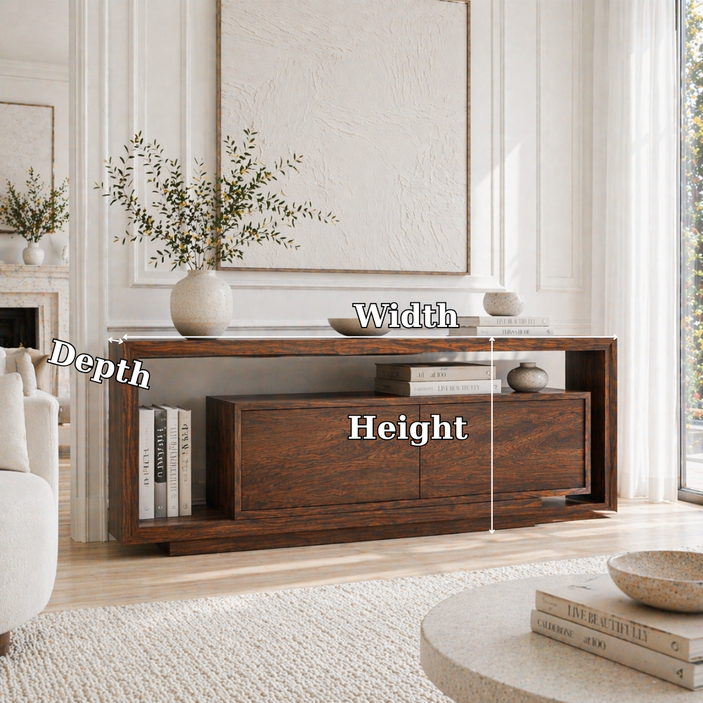 Solid Wood Console Sideboard – Modern Storage Cabinet with Clean Design - view 7 of 7