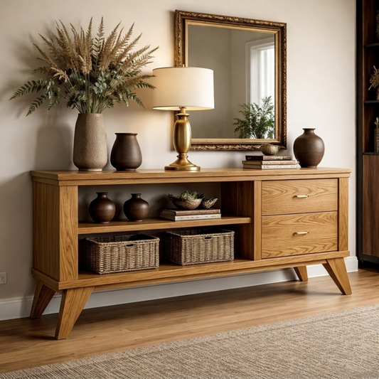 Handcrafted Console Cabinet with Storage - Mid-Century Modern Design - view 1 of 7