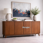 Modern Solid Wood Console Table with 4 Doors – Walnut Storage Sideboard Cabinet - view 7 of 7