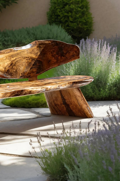 Farmhouse Ergonomic Wood Bench For Backyard Retreat - view 4 of 7