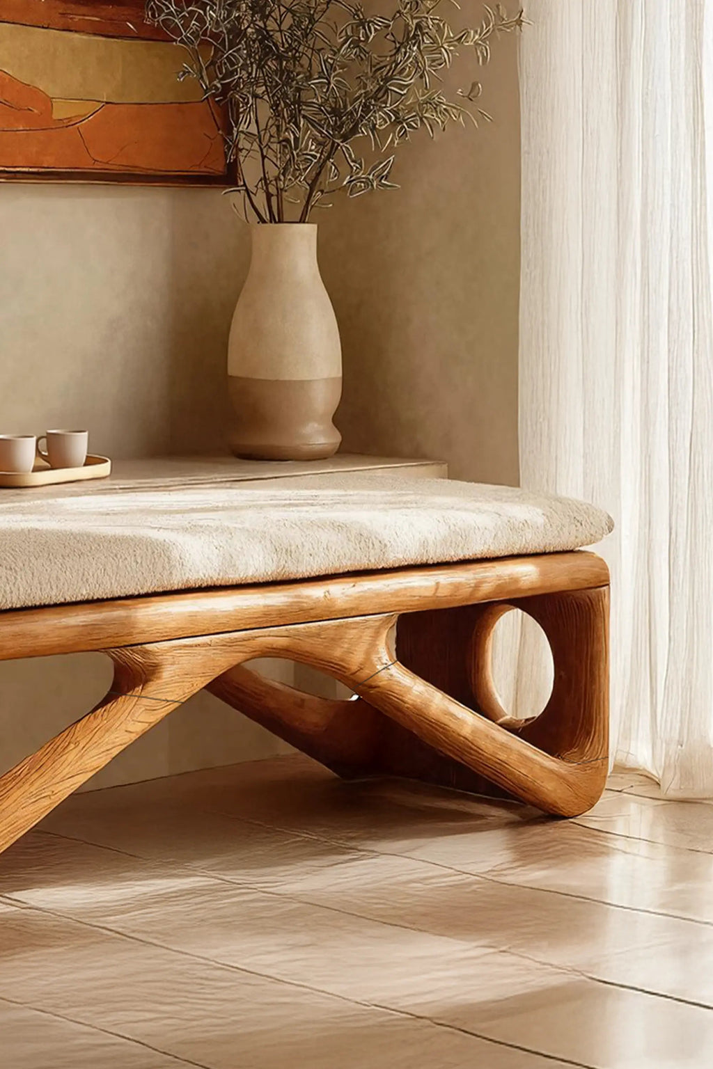 Farmhouse Wooden Bench For Cozy Bedroom Corners - view 4 of 7