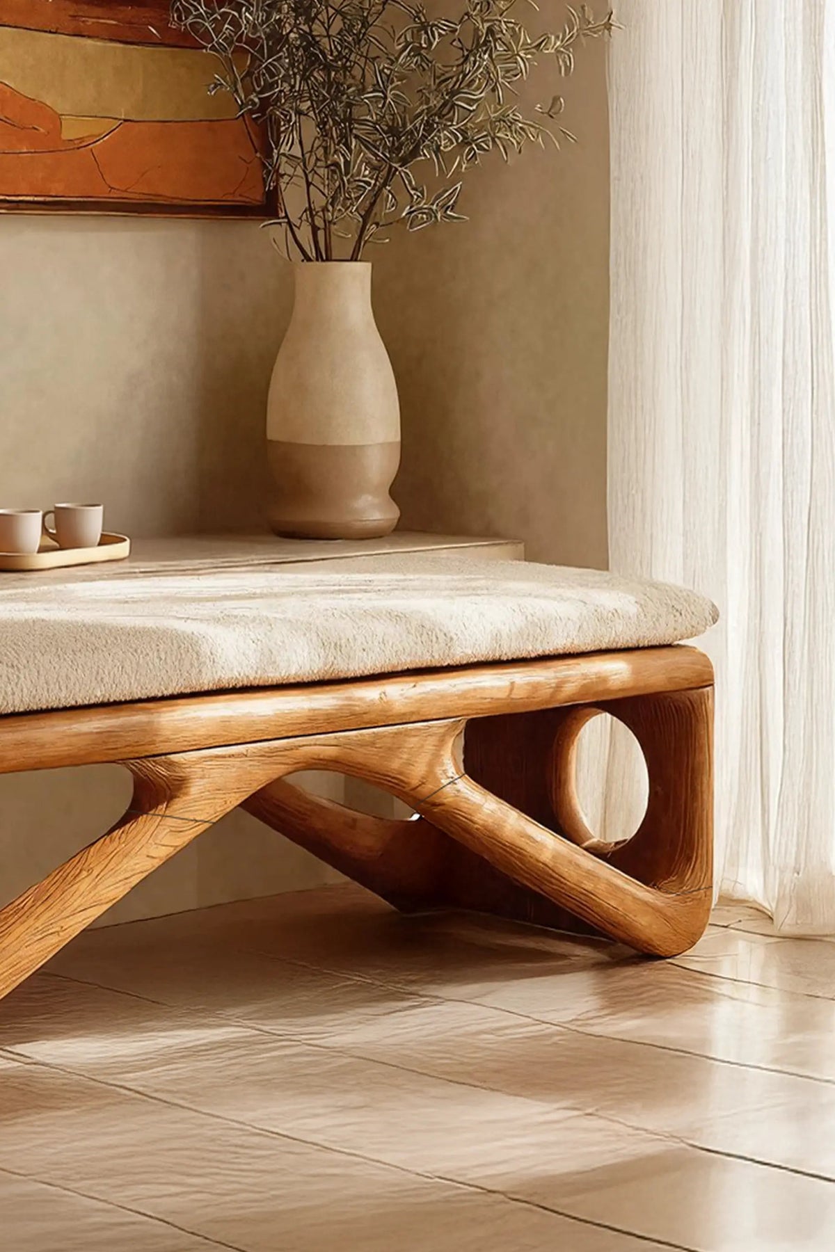 Farmhouse Wooden Bench For Cozy Bedroom Corners - view 4 of 7