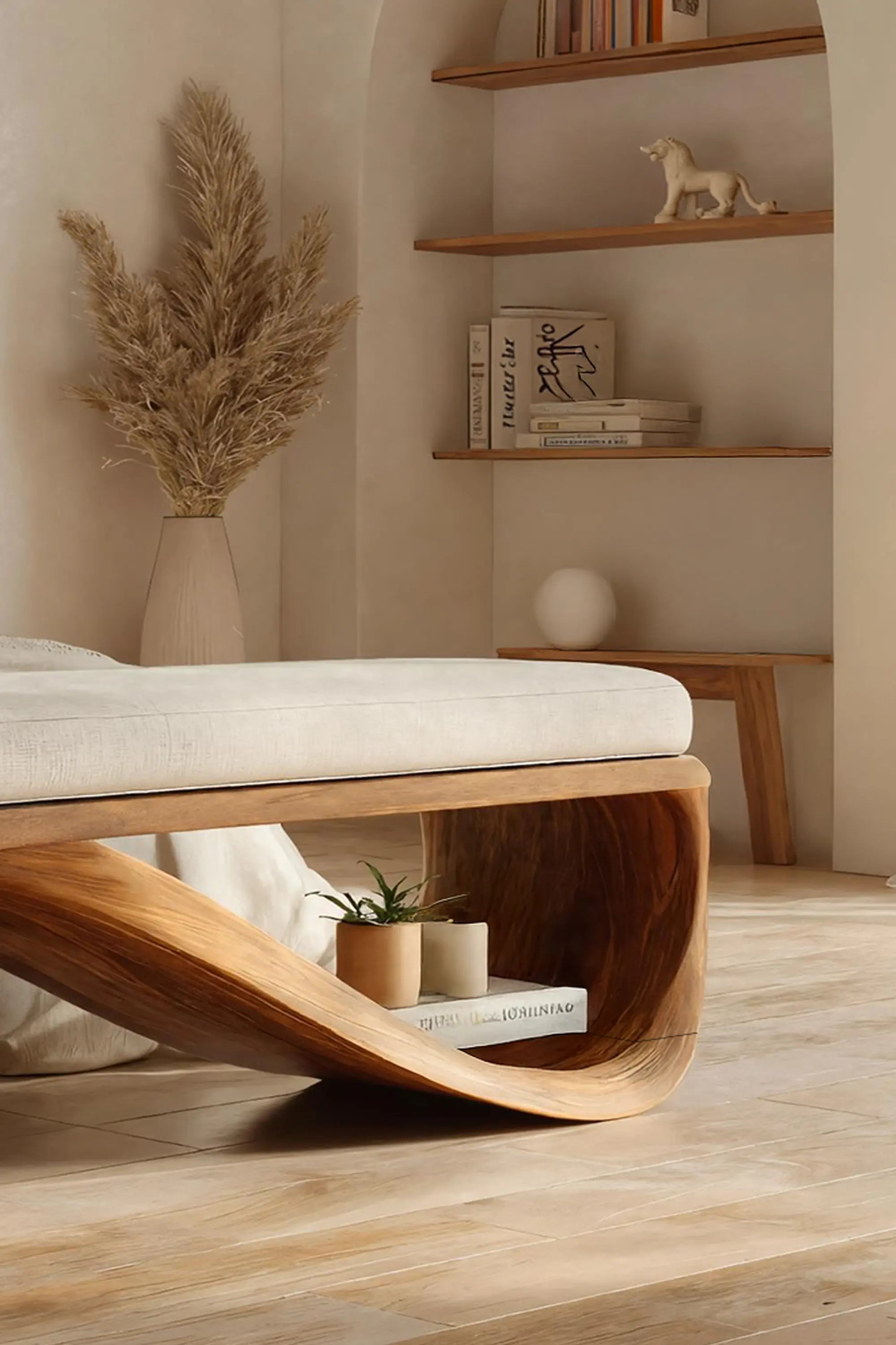 Mid Century Wooden Bench For End-of-Bed Placement - view 4 of 7