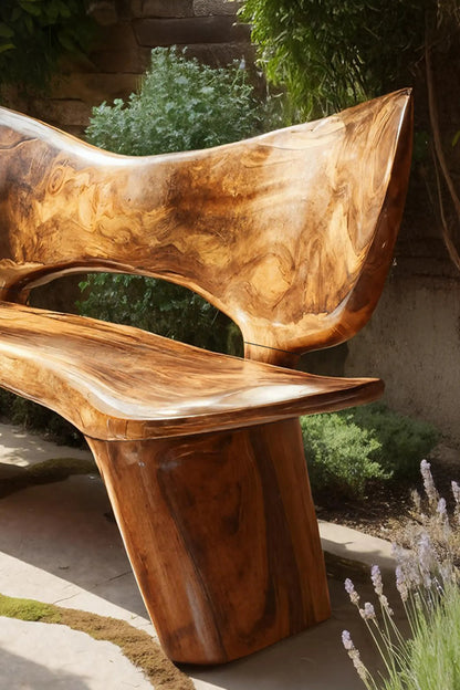 Handcrafted Outdoor Wooden Bench For Serene Garden Corners - view 4 of 7