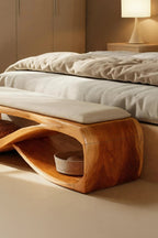 Contemporary Wooden Bench For Bedroom Furniture Decor - view 4 of 7