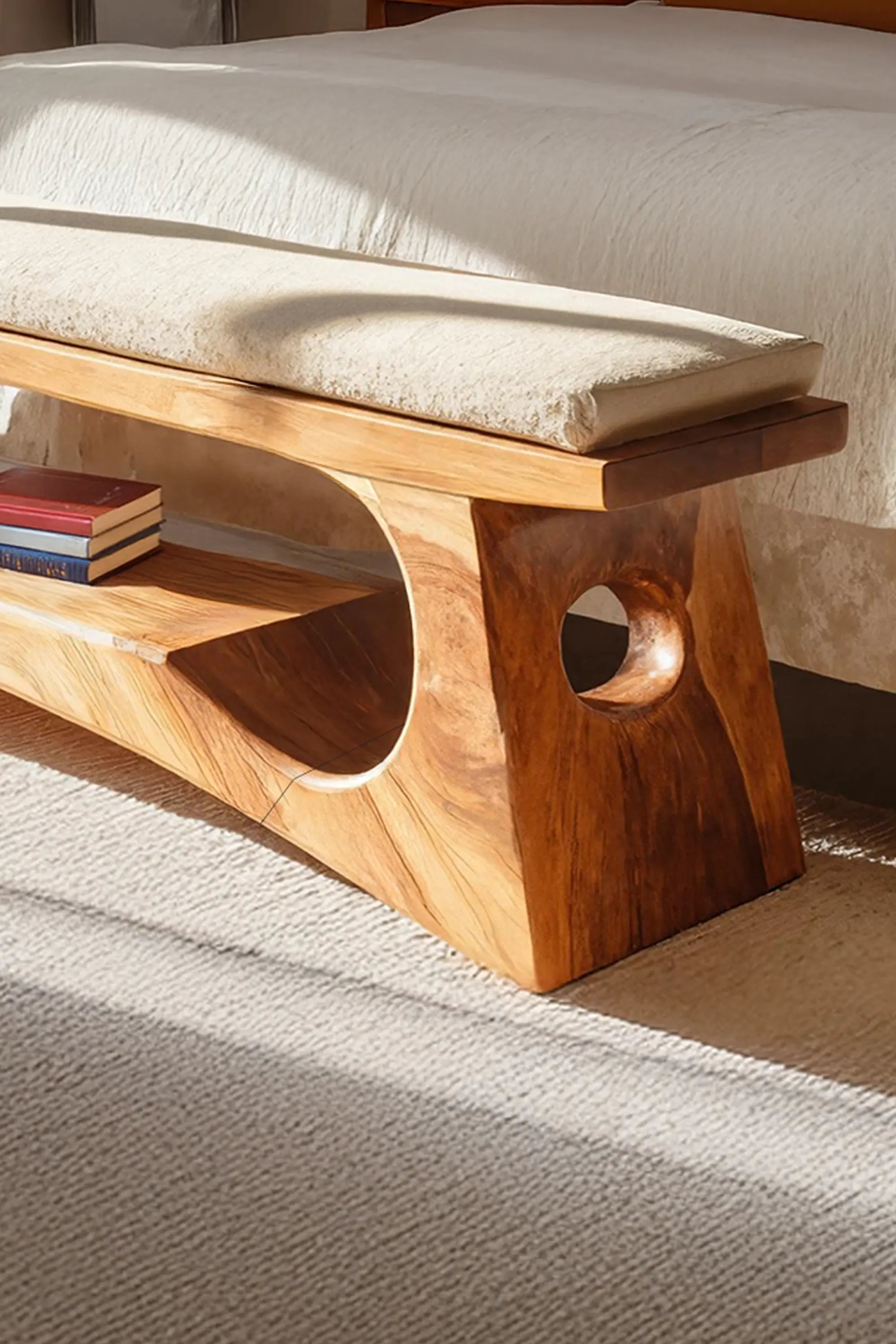Modern Wooden Bench For Natural Bedroom Decor - view 4 of 7