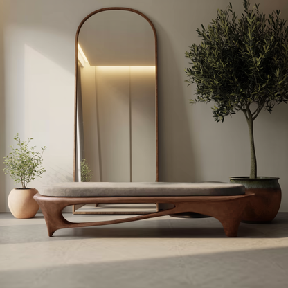 Modern Sculptural Entryway Bench For Living Room - view 2 of 8