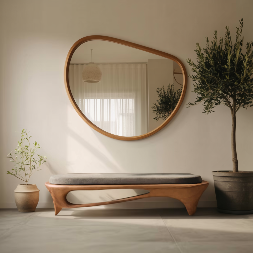 Modern Sculptural Entryway Bench For Living Room - view 3 of 8