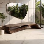 Contemporary Sculptural Bench For Entryway Hallway And Office - view 3 of 8