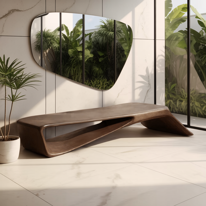 Contemporary Sculptural Bench For Entryway Hallway And Office - view 3 of 8