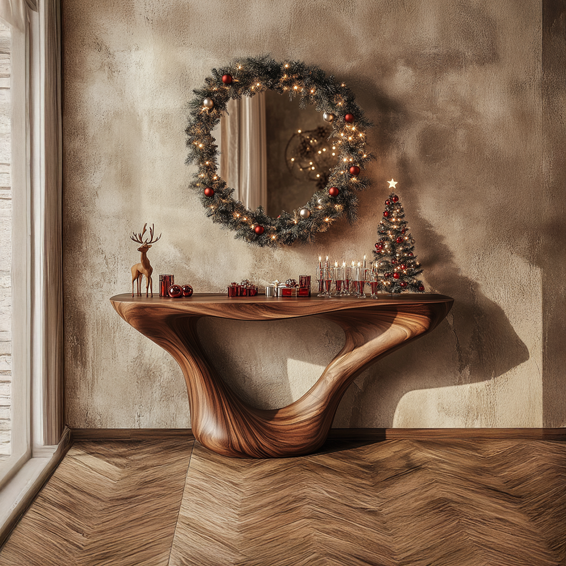 Mid Century Console Table Christmas Living Room Holiday Display - view 1 of 7