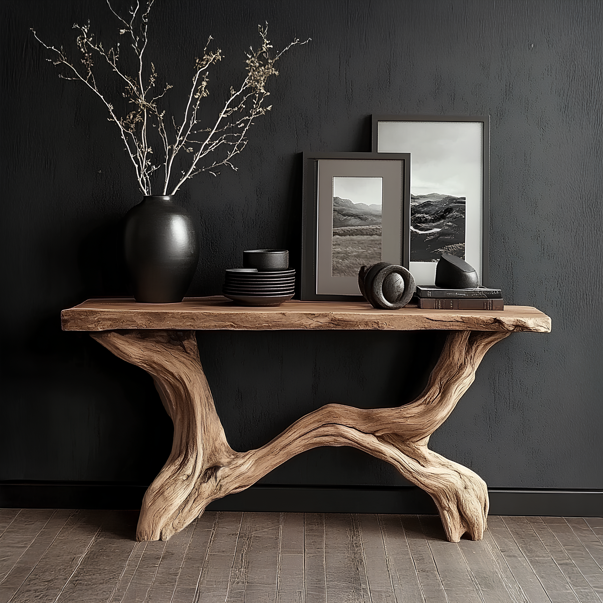 Live Edge Console Table Solid Wood Rustic Driftwood Gift - view 1 of 8