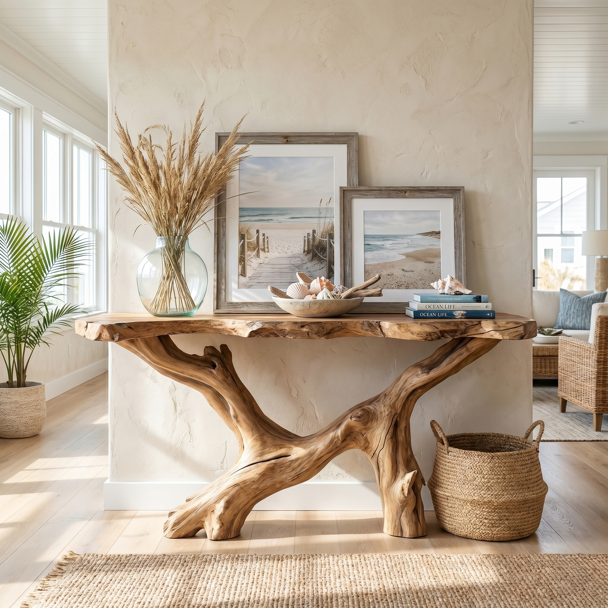 Live Edge Console Table Natural Wood Rustic Handmade Gift - view 1 of 8