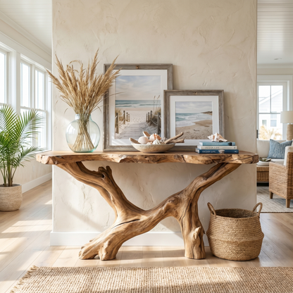Live Edge Console Table Natural Wood Rustic Handmade Gift - view 1 of 8