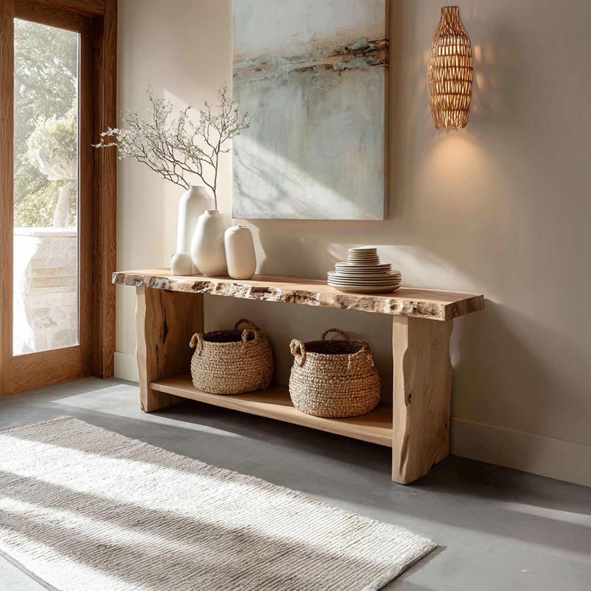 Rustic Live Edge Console Table Dining Room Entryway - view 1 of 8