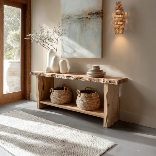 Rustic Live Edge Console Table Dining Room Entryway - view 1 of 8