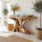 Mid Century Organic Wood Console Table Entryway - view 1 of 8