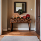 Rustic Carved Console Table Christmas Entryway Holiday Decor - view 1 of 8