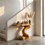 Mid Century Modern Console Table Sculptural Wood Art Living Area Entry - view 1 of 8