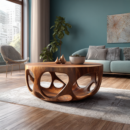Artisan Coffee Table Natural Wood Farmhouse Gift - view 1 of 6