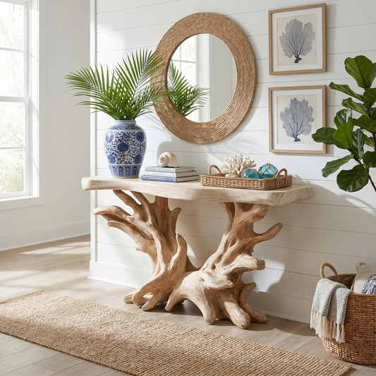 Coastal Rustic Organic Console Table Living Room And Bedroom - view 1 of 8
