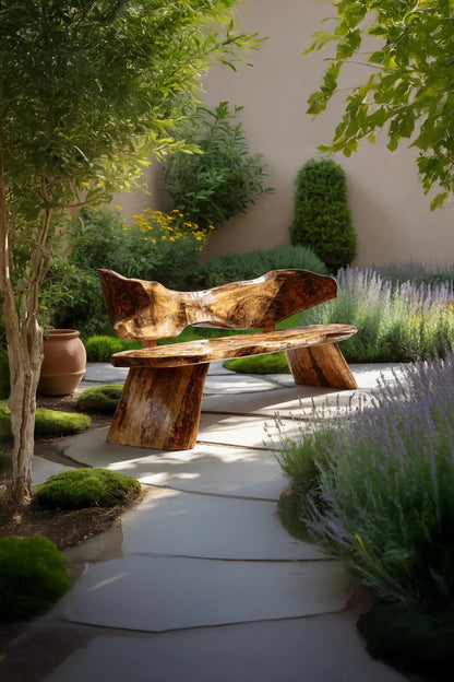 Farmhouse Ergonomic Wood Bench For Backyard Retreat - view 2 of 7