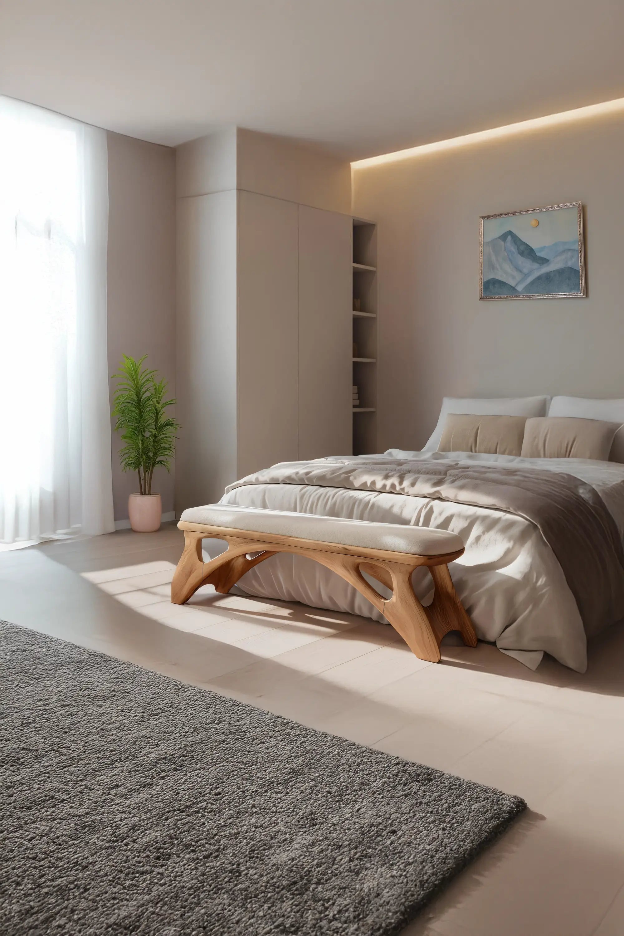 Handcrafted Bedroom Bench For Natural Interior Styling - view 2 of 7